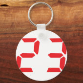 23 dreiundzwanzig rote Wecker digitale Nummer Schlüsselanhänger (Vorderseite)