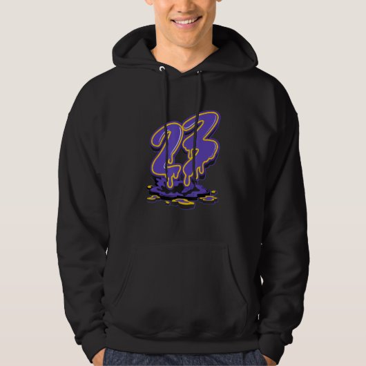 23 Drip Black Field Purple 12s Matching Hoodie (Vorderseite)