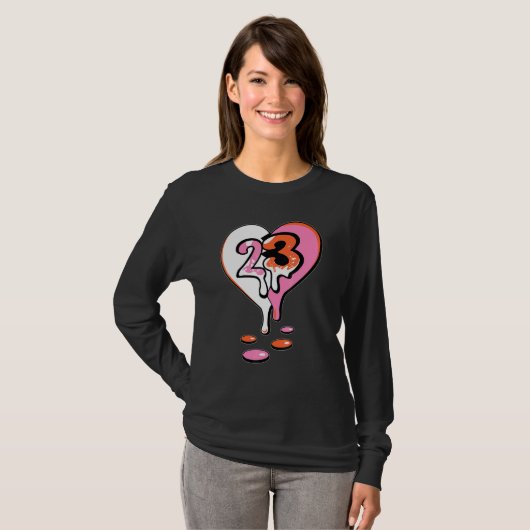 23 Drip Heart GS Pinksicle 5s Matching T-Shirt (Vorne ganz)