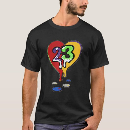 23 Drip Heart What The 5s Matching T-Shirt (Vorderseite)
