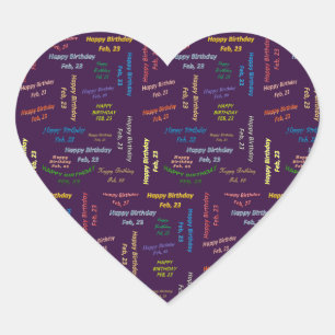 23. Februar Herz-Aufkleber