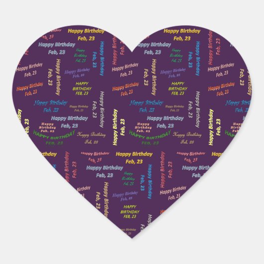 23. Februar Herz-Aufkleber (Vorderseite)