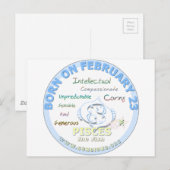 23. Februar - Pisces Postkarte (Vorne/Hinten)