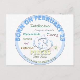 23. Februar - Pisces Postkarte