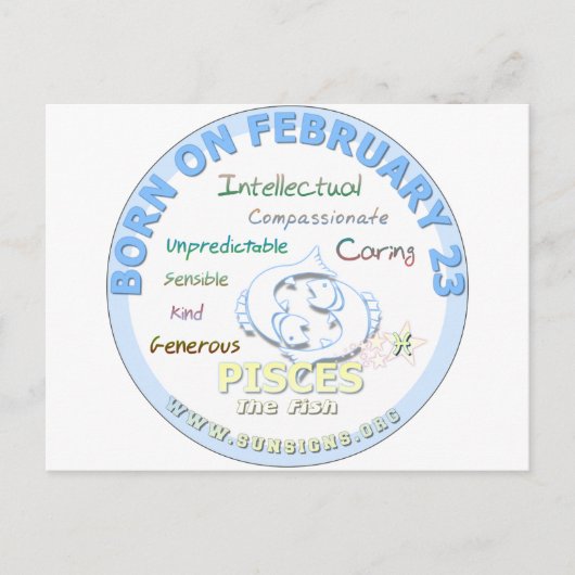 23. Februar - Pisces Postkarte (Vorderseite)