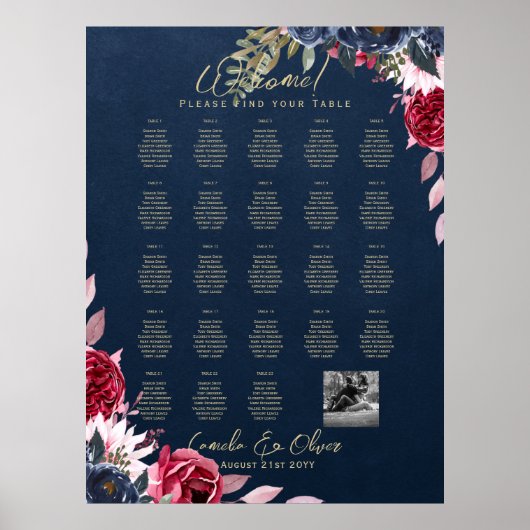 23 Foto für die Tischplatzierung Begrüßung mit Nam Poster (Vorne)