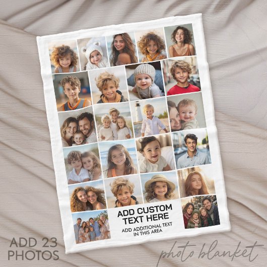 23 Fotos Collage mit Textfeld Fleecedecke