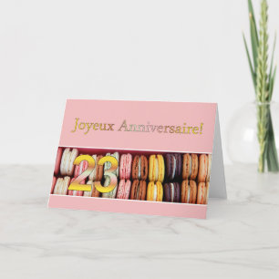 23. Französisch Geburtstag Macaron-Joyeux Annivers Karte
