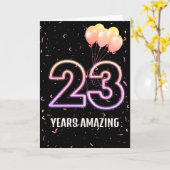 23. Geburtstag Ballons und Confetti Karte (Gelbe Blume)