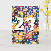 23. Geburtstag Billiard Balls Karte (Gelbe Blume)