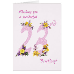 23. Geburtstag Blume Dekorierte Zahlen
