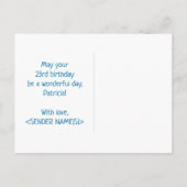 23. Geburtstag: Bold, Fun, Simple, Rainbow 23 Postkarte (Rückseite)