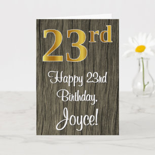 23. Geburtstag: Elegante Imitate Gold Look #, Imit Karte