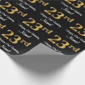 23. Geburtstag: Elegante Luxuriöse Imitate Gold Lo Geschenkpapier (Ecke)