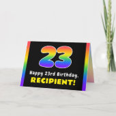 23. Geburtstag: Farbiger Regenbogen # 23, Individu Karte (Vorderseite)