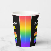 23. Geburtstag: Farbiger Regenbogen # 23, Individu Pappbecher (Rechts)