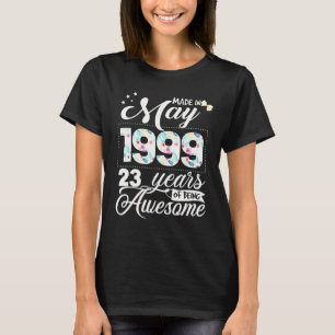 23. Geburtstag Floral für Frauen, die im Mai 1999 T-Shirt
