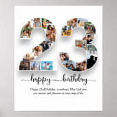 23. Geburtstag Foto Collage Poster (Vorne)