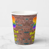 23. Geburtstag: Fun Graffiti-Inspiriert Regenbogen Pappbecher (Links)