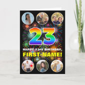 23. Geburtstag: Fun Rainbow #, Individuelle Name & Karte (Vorderseite)