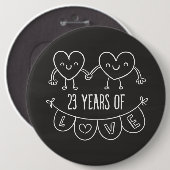 23. Geburtstag Geschenk Chalk Herzen Button (Vorne & Hinten)