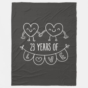 23. Geburtstag Geschenk Chalk Herzen Fleecedecke