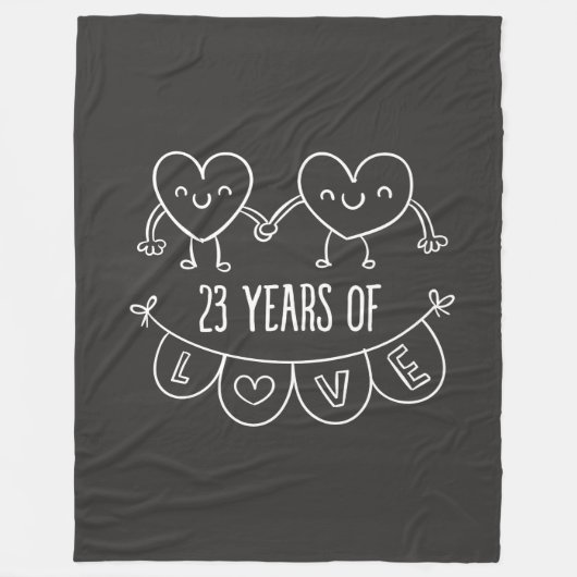 23. Geburtstag Geschenk Chalk Herzen Fleecedecke (Vorderseite)