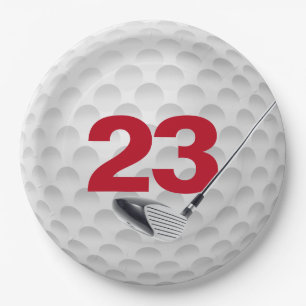 23. Geburtstag Golf Ball Design Paper Plate Pappteller