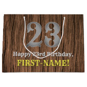 23. Geburtstag: Inspirierter Country Western Look, Große Geschenktüte (Vorderseite)