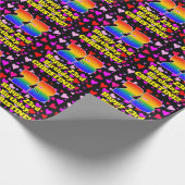 23. Geburtstag: Loving Hearts Pattern, Regenbogen Geschenkpapier (Ecke)