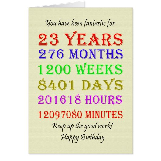 23. Geburtstag - Meilensteine (Vorne)