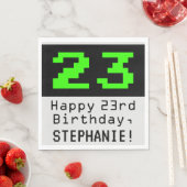 23. Geburtstag - Nerdy / Geeky Style "23" & Name Serviette (Beispiel)