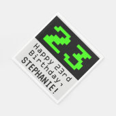 23. Geburtstag - Nerdy / Geeky Style "23" & Name Serviette (Ecke)