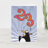 23. Geburtstag - Pinguin Überraschungskarte Karte (Vorderseite)