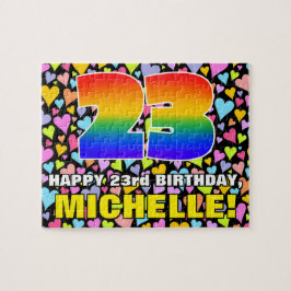 23. Geburtstag — Spaß, Liebende Herzformen + "23" Puzzle