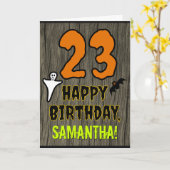 23. Geburtstag: Spooky Halloween Theme, Individuel Karte (Gelbe Blume)