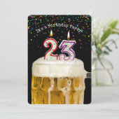23. Geburtstags-Bier-Party Einladung (Stehend Vorderseite)
