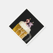 23. Geburtstagsbier auf schwarz Serviette (Ecke)