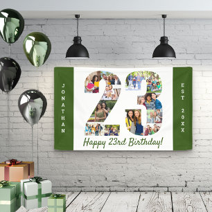23. Geburtstagsfeier Nummer 23 Fotocollage-Banner Banner
