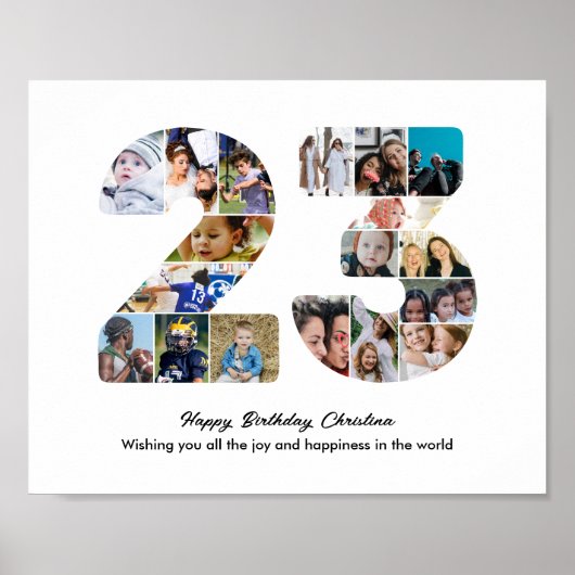 23. Geburtstagsfeier Nummer 23 Fotocollage Poster (Vorne)