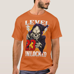 23. Geburtstagskelett des Gamers Level 23 Unlock G T-Shirt