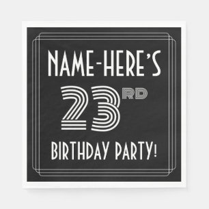 23. Geburtstagsparty: Art-Déco-Stil + Individuelle Serviette