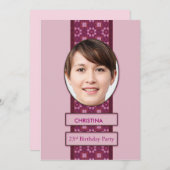 23. Geburtstagsparty Einladung Bild und Name (Vorne/Hinten)