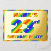 23. Geburtstagsparty — Spaß, Regenbogenspektrum "2 Folieneinladung (Vorderseite)