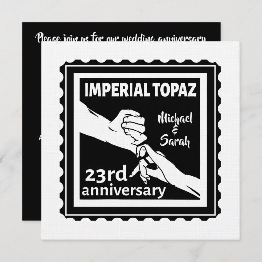 23. Hochzeitstag Imperial Topaz Einladung (Vorne/Hinten)