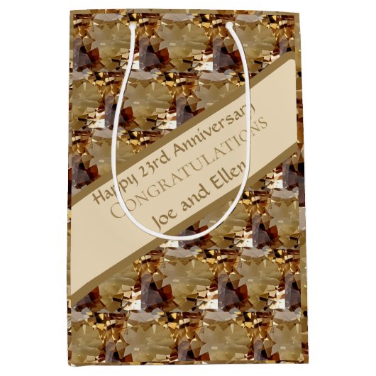 23. Hochzeitstag, Topaz, Mittlere Geschenktüte (Vorderseite)