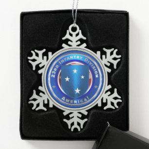 23. Infanterieabteilung Schneeflocken Zinn-Ornament