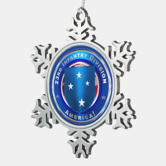 23. Infanterieabteilung Schneeflocken Zinn-Ornament (Rechts)
