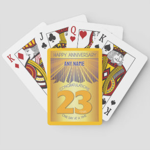 23 Jahr   Golden Ray 12 Schritt CUSTOM NAME Spielkarten