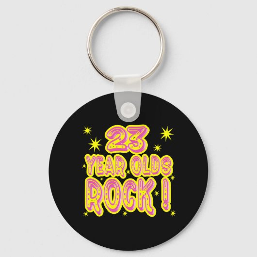 23 Jahre alt Rock! (Rosa) Schlüsselanhänger (Vorderseite)